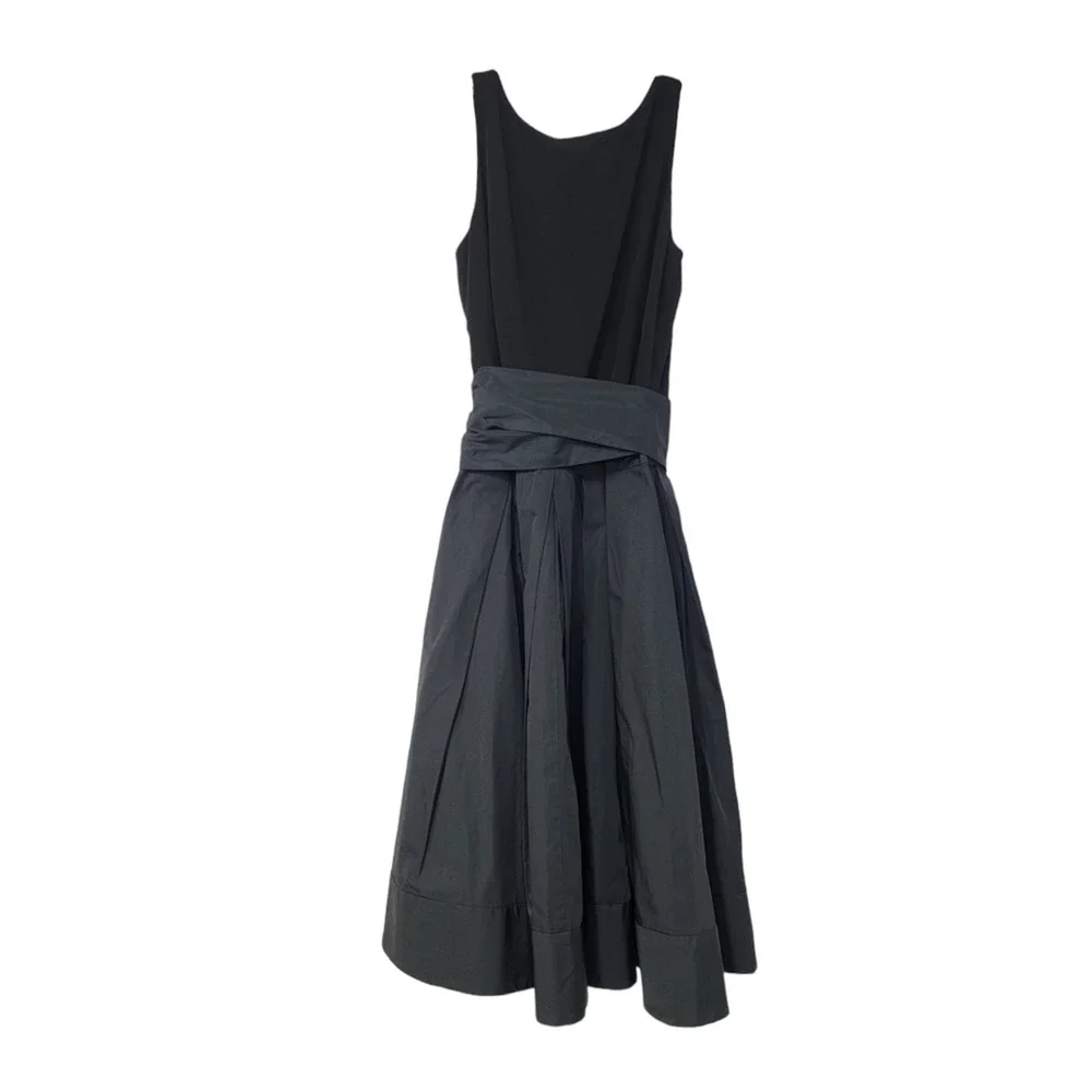Lauren Ralph Lauren Black Taffeta Fit and Flare Dress Sleeveless Black Size 6 - Picture 4 of 9